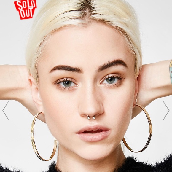 Dolls Kill Jewelry - Gold Textured Hoop Earrings